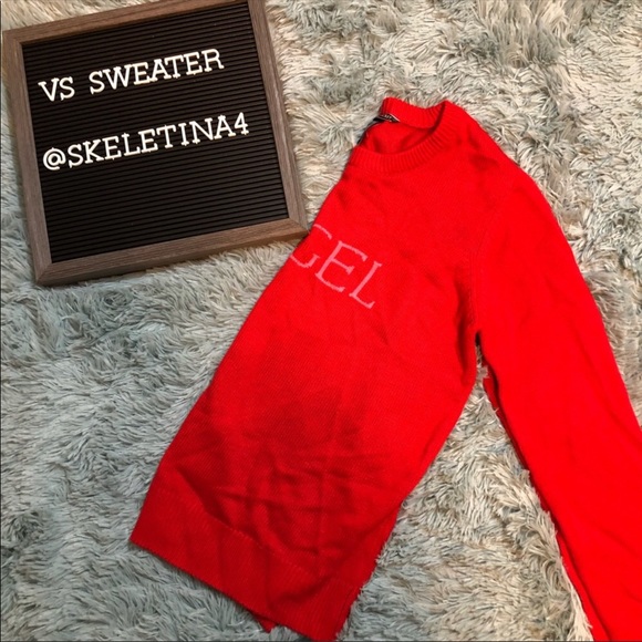 NWT Victoria’s Secret Angel Red Cashmere Sweater - Picture 4 of 6